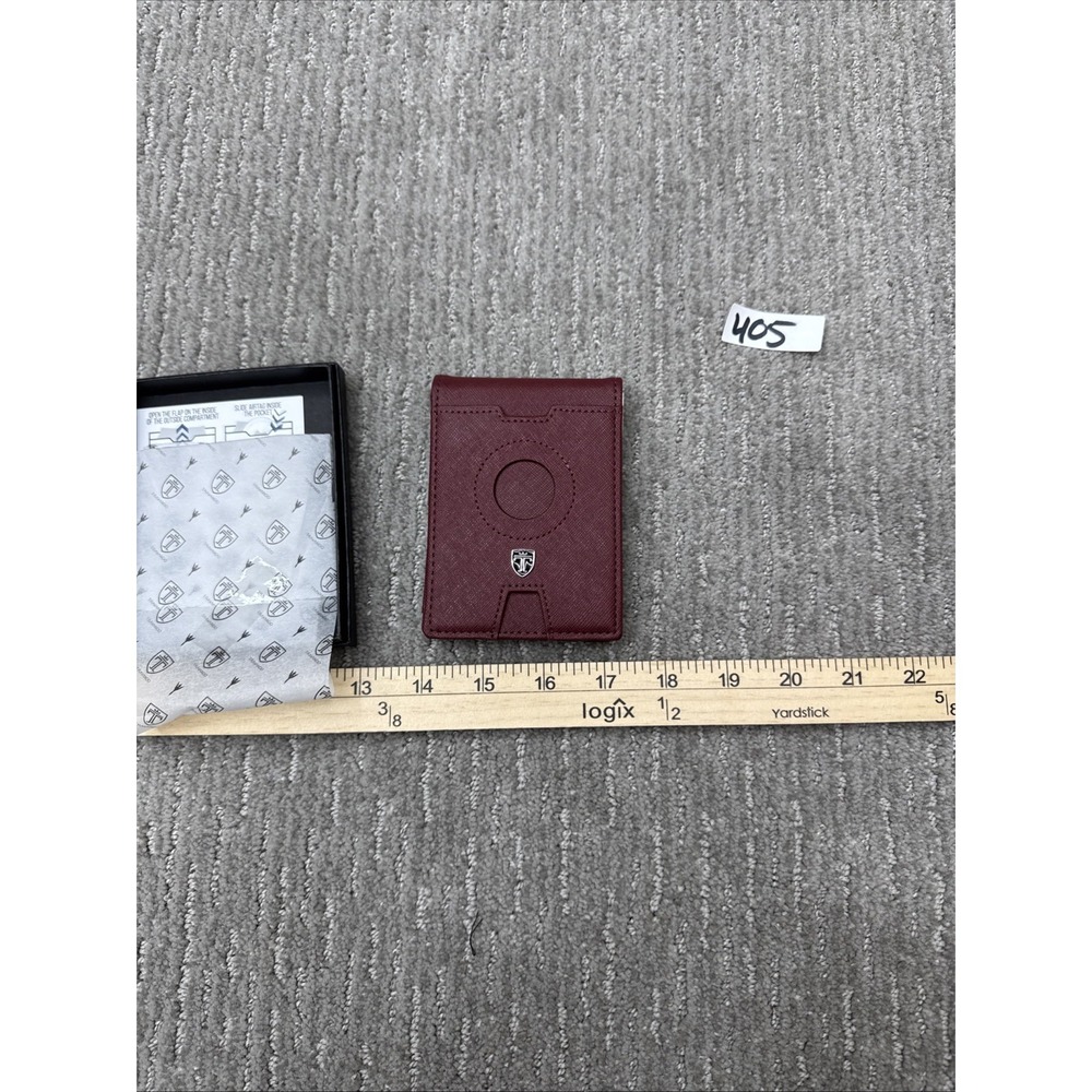 TRAVANDO Mens Slim Wallet Red RIFD Bifold Credit Card Clip AirTag #405